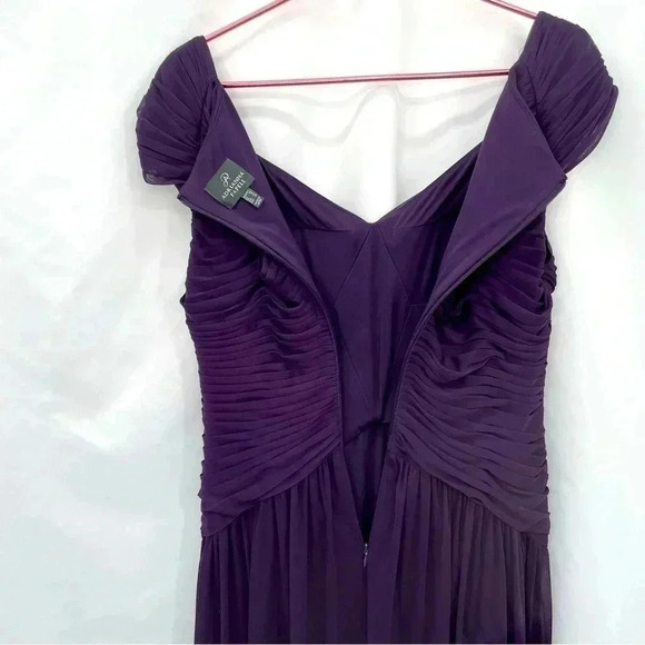 Adrianna Papell Women's Purple Gown 12 Sequin Ruched Party Formal Evening Prom - Picture 9 of 15
